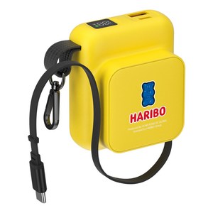 하리보 자동 릴타입 22.5W PD PPS 고속충전 10000mAh 보조배터리, 옐로우, PTPB-10
