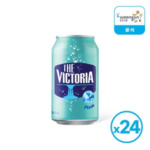 웅진빅토리아 탄산수 캔 플레인, 350ml, 24개