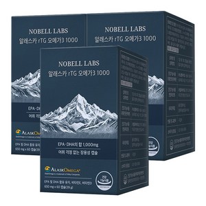노벨랩스 알래스카 rTG 오메가3 1000, 3개, 60정