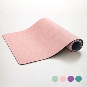 Hommy Nest TPE 요가매트 필라테스매트 와이드 홈트용 안밀리는 방음 충격방지 친환경 냄새없는 6MM HN-YGMTPE11A, 1개, 부드러운 핑크색 센터라인