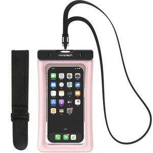 로랜텍 IPX8등급 스마트폰 방수팩 4중 잠금 스포츠 암밴드 넥스트랩, 핑크, 1개