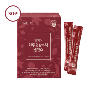 케어유 국내산 6년근 진세노사이드 홍삼 스틱 30포, 10g, 30개