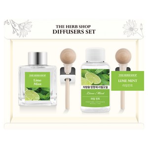 더허브샵 차량용 디퓨져 본품 50ml + 리필 50ml 선물세트, 라임민트, 2세트