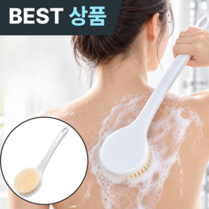 오르벤 부드러운 미세모 등드름 롱 바디 브러쉬, 1개, 1개입, 퓨어화이트