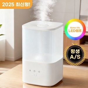 Darlisex 가정용 대용량 가습기 4L 무소음 무드등 초음파 가습기 간편 통세척/항균, 화이트, H868T