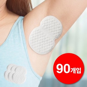 뮤티오 뽀송 겨땀패드 겨드랑이 안 아픈 저자극 땀흡수 암내 방지 패치, 90개