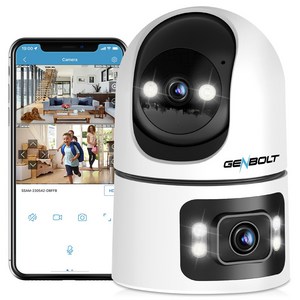 Genbolt 듀얼 렌즈 실내용 CCTV 감시 카메라 추적감시 침입자경고 WiFi PTZ 한글앱, 1개, GB-102HKXV