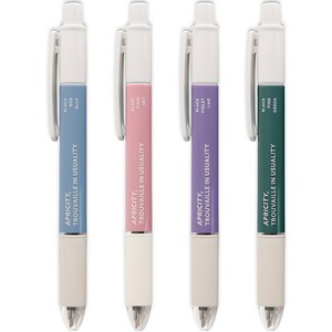 아이코닉 스무딩 3색 볼펜 0.38mm, INDIBLUE + PINK + PURPLE + GREEN, 4개
