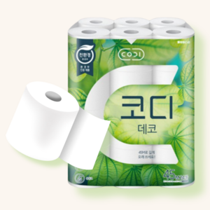 코디 데코 45m 24롤 1팩 엠보싱 화장지, 1개