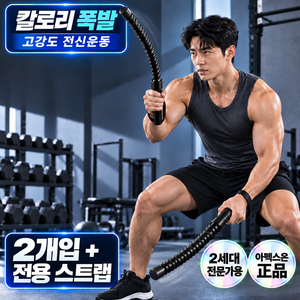 아펙스온 고강도 전신운동 배틀로프 전문가용 다이어트 유산소 크로스핏 로프, 블랙