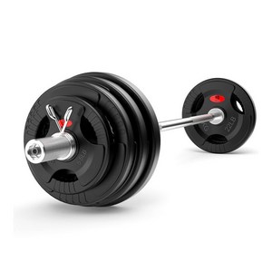 희우스포츠 중량원판 중량바벨 방패원판 3홀원판 50mm용, 25kg, 2개, 고무원판
