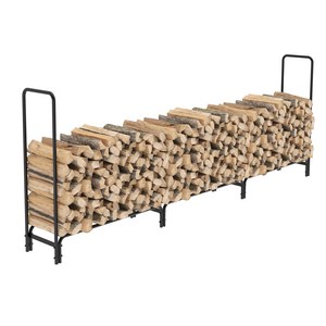 대형 장작거치대 우드 장작받침대 땔김 정리 캠핑선반 다용도 3360x1178mm, 1개, 1단, 블랙