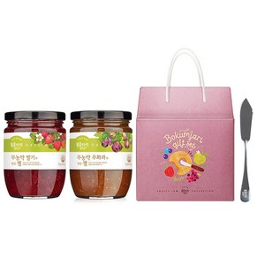 복음자리 무농약딸기잼+무화과잼 선물세트 (잼나이프증정), 1세트, 710g