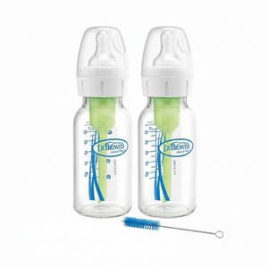 닥터브라운 내로우넥 옵션스플러스 유리젖병 트윈팩, 혼합색상, 120ml, 2개