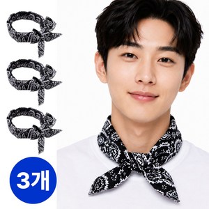 더보누르 냉동 쿨 스카프 시원한 아이스 목도리 넥쿨러, 3개, 딥블랙