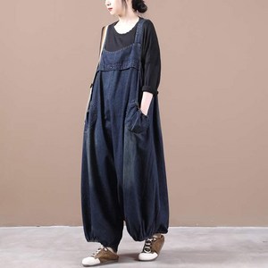 Makone 가 을 겨울 코 듀 로 이 멜빵 팬츠 여성 용 빅 사이즈