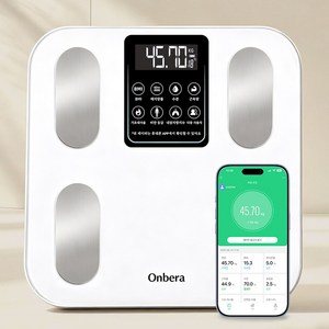 Onbera 스마트 가정용 블루투스 체지방 체중계, 1개, 흰색, P9