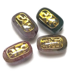 Bead 종교비즈 작은타입 옴자.소원.행운 팔찌원석 한팩 4알 모양선택, 행운부적-소(인도마노), 1세트