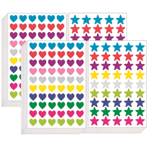 1050pcs 컬러 하트 별 스티커 20장, 2세트, 혼합(S4209) 1050개입(20장)