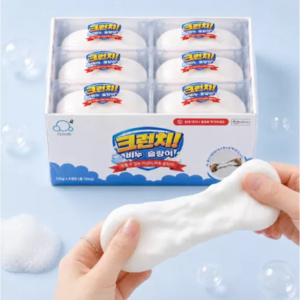바삭한 촉감의 크런치 슬랑이 비누모양 말랑이, 1개, 100g, 흰색