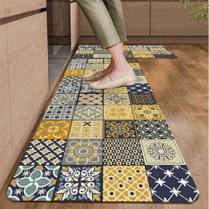 숲과사람들 간편세척 규조토 발매트 대형 주방 매트 2종 세트, 옐로우