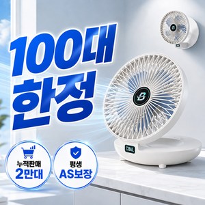 darlisex 무선 선풍기 접이식 bldc 무선 선풍기 벽걸이, 화이트