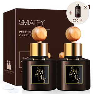 스미어티 프리미엄 퍼퓸 차량용 디퓨저 75ml 2p + 200ml 리필, 1세트, 호텔목재