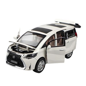 다이캐스트 금속 1:24 렉서스 LM300h 미니밴 럭셔리밴 합금 풀백 자동차 모형, 1개, 화이트