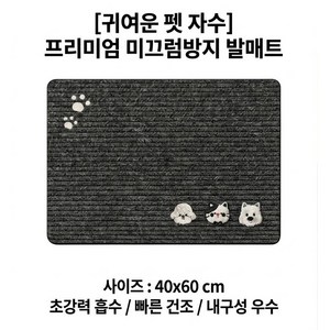 현관 발매트 화장실 입구 욕실 발매트 규조토 미끄럼 방지 매트, 블랙, 1개