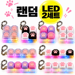 키캡키링 클릭커 LED 키캡 키링, 2개, 믹스