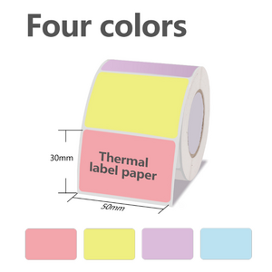 Ablemark 감열 라벨지 라벨프린터 테이프, 4색 컬러 라벨지 3롤 (50*30mm)