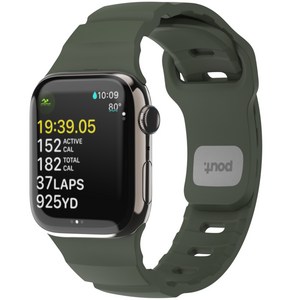 파우트 애플워치 호환 실리콘 스트랩 스포츠 밴드 38/40/41/42/44/45/46/49 mm, 포레스트 그린