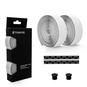 THINVIK 자전거 핸들바 바테이프, 1세트, 듀얼 패턴 화이트