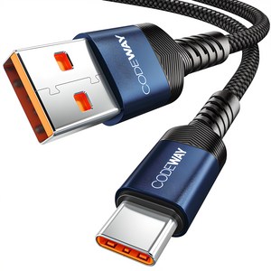 코드웨이 USB A to C타입 고속 충전 케이블, 2m, 블루, 1개
