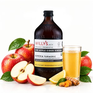[아스트라 독점] 영국직수입 맛있는 윌리스 애사비 Willy's ACV 유레카 꿀 강황 사과식초, 1개, 500ml