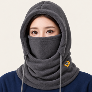 온담 기모 바라클라바 방한 후드넥워머, 1개, 그레이