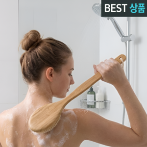제네시픽 등솔 바디 목욕 등드름 샤워브러쉬, 오트 우드, 1개, 1개입