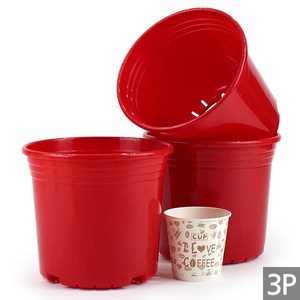세인화분 플라스틱 칼라 화분 3개세트 - 화분 플분, 1개, SG칼라화분5호_레드(3P)