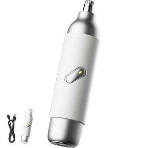 RUN기술 2in1 코털제거기 전동면도기 헤드교체없는 Type-C충전 휴대, 화이트, OTG-088