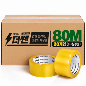 더쎈테이프 OPP 박스테이프 80M 투명, 20개