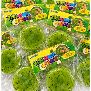 말랑구상점 수박 샤베트 키위 샤베트 알갱이 슬랑이 말랑이 스트레스볼, 1개, 100g, 그린