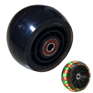 마이크로 킥보드 21세기킥보드 호환 교체 바퀴 LED 앞바퀴 마이크로미니 뒷바퀴 children's kickboard wheels, 1개, 블랙 8x4.8cm 후륜