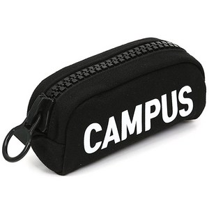 포포팬시 대용량 캠퍼스 왕지퍼 펜파우치 필통, 블랙, 1개