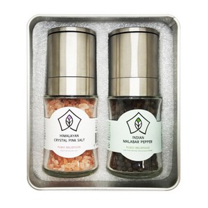 푸리오 히말라야 핑크솔트 80g+통후추 35g 세라믹 그라인더 선물세트, 115g, 1세트