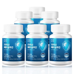 맑은습관 L-라이신 베타글루칸 엘리신 아연, 6개, 120정