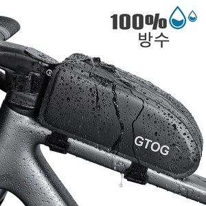 GTOG 2L대용량 자전거 방수 탑튜브 가방 프레임 라이딩 용품, 블랙