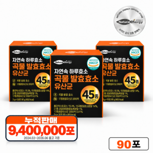 자연속 하루 효소 곡물 발효 효소 유산균 45종, 90g, 3개