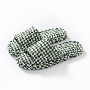 제이드슈 하운드투스 3중 쿠션 실내화 리본 소프트 패브릭 거실화 실내 슬리퍼, 1개, 베이직-그린