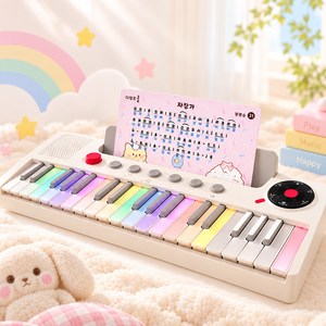애들랜드 카페봉봉 따라치는 레인보우 LED 피아노, 혼합색상, 1개