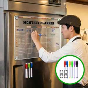 엘보아 아크릴 자석 냉장고 스케줄 메모보드 세트, 칼라(월간)